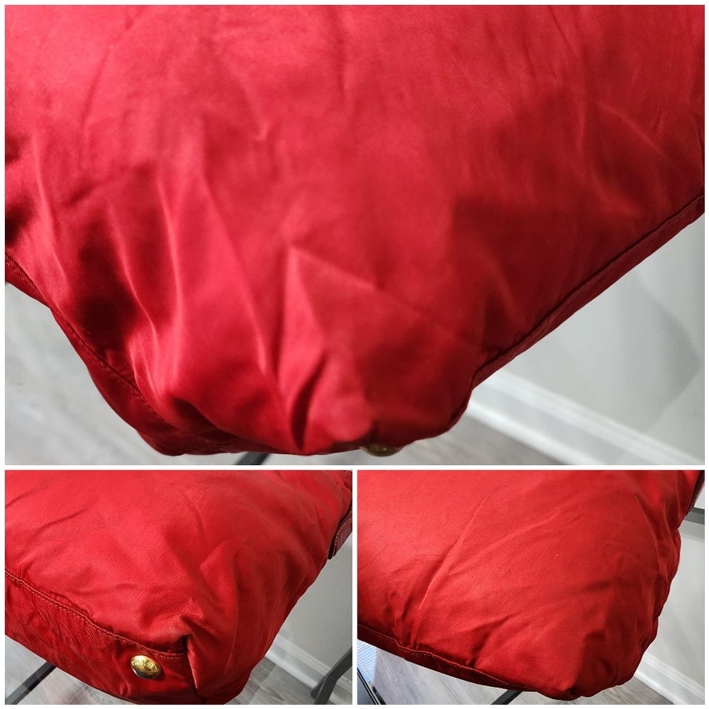Prada Nylon Saffiano-Trimmed Tessuto Tote Red - Picture 10 of 15
